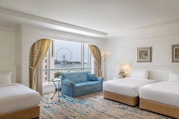 Tower Family Room, Larger Guest room, 2 Twin, Partial sea view